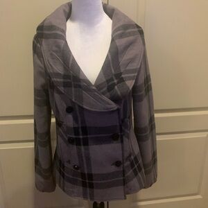 NWT Tulle by Anthropologie Plaid Pea Coat, Large